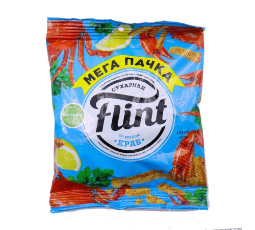 Сухарики ТМ "Flint"  "Краб" 100гр