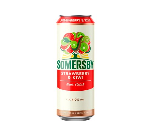 Пивной напиток Somersby Strawberry-Kiwi ж/б