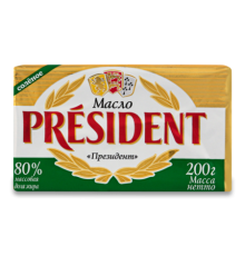 Масло кислосливочное Lactalis President соленое мдж80% фольга 200г
