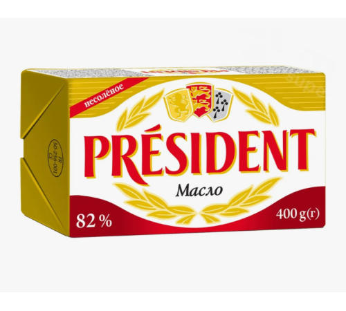 Масло сливочное Lactalis President несоленое 82% 400г