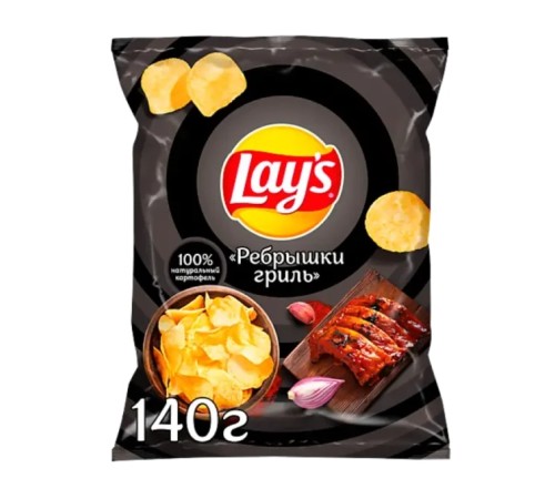 Чипсы Lays ребрышки гриль 140гр