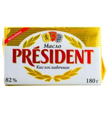 Масло сливочное "PREZIDENT" 82%, 180гр