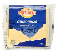 Сыр плавленый Lactalis President Мастер бутерброда сливочный, 40 %ж 150г полиэтилен