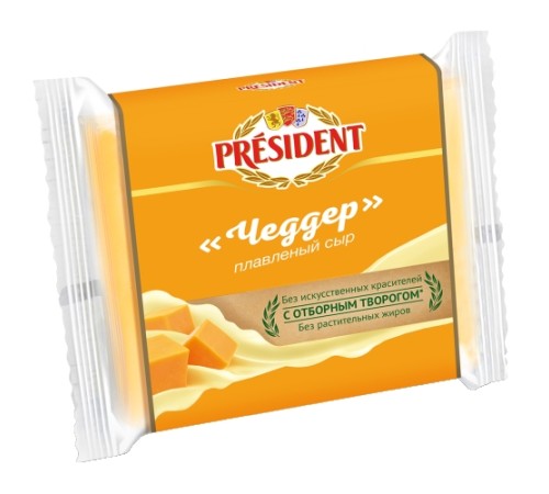 Сыр плавленый Lactalis President чеддер ломтевой 40% 150г м/у