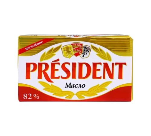 Масло сливочное Lactalis President мдж82% 125г фольга
