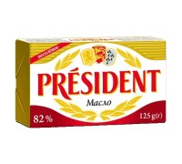 Масло сливочное Lactalis President мдж82% 125г фольга