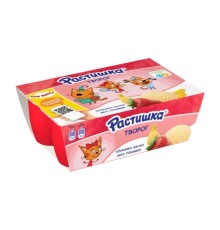 Творожок Danone Растишка 3.5% 6шт*45г клубника/пломбир/банан