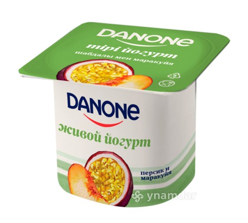 Данон йогурт шт, персик-маракуйя 120 гр