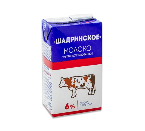 Молоко шадринское 6% 1л т/п